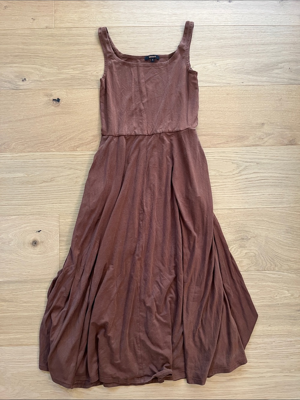 Quince Women's Rust Sleeveless Midi Dress